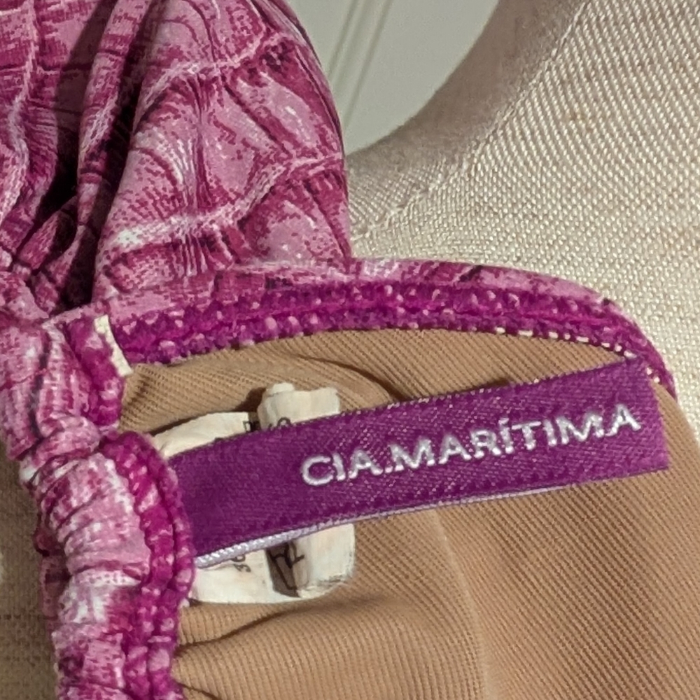 Cia Maritima Python Print Curtain Triangle Bikini Top - Picture 6 of 7